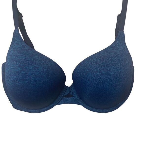 Victoria's Secret Padded Perfect Coverage Blue Bra 34DD - Picture 1 of 8
